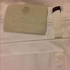 Mens all white Gucci pants